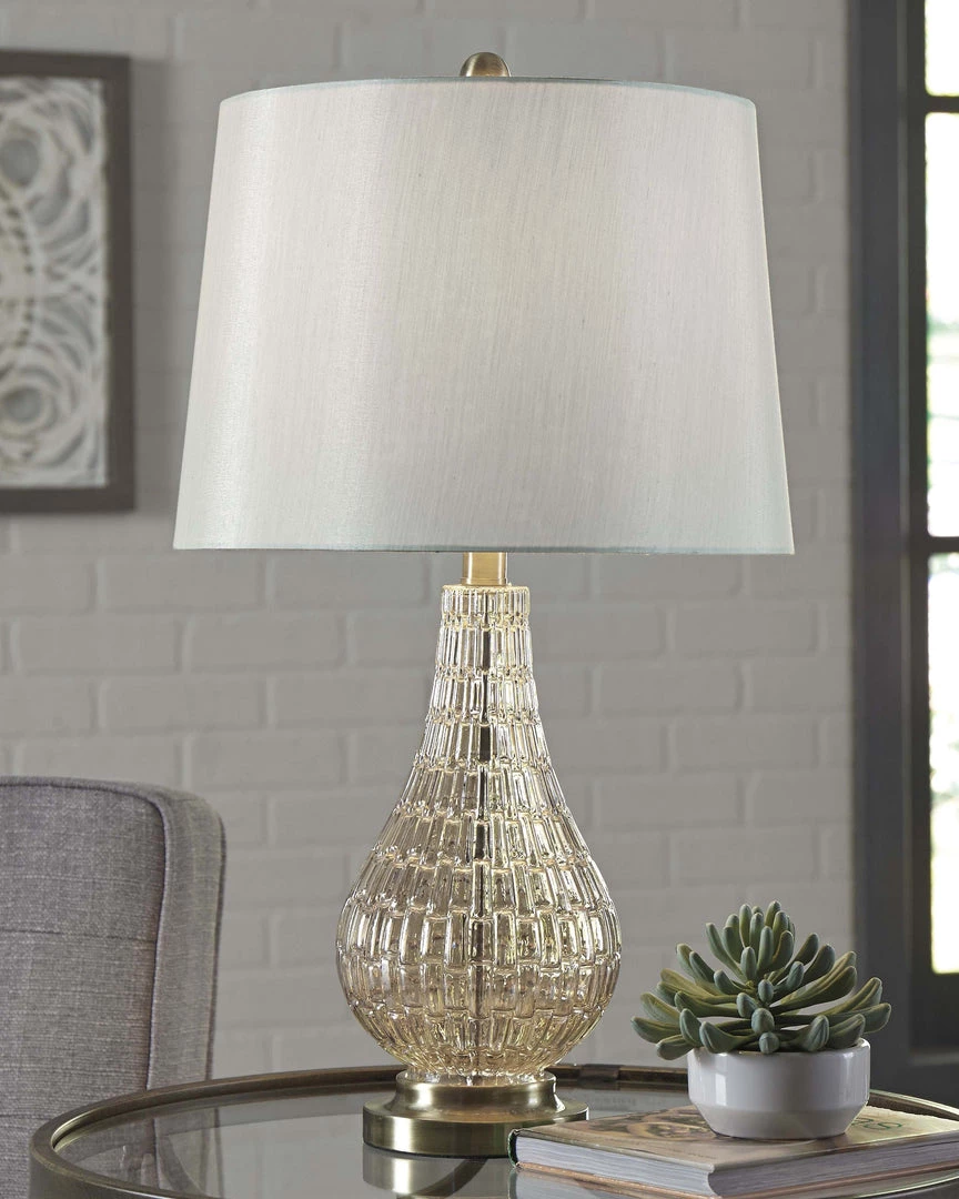 Ashley Furniture Accessories Latoya - Beige - Glass Table Lamp (1/cn) 4 Ashley Furniture Accessories Latoya - Beige - Glass Table Lamp (1/cn)