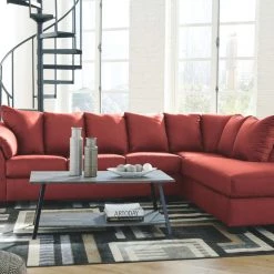 Signature Design By Ashley® Sectionals Darcy - Left Arm Facing Corner Chaise, Right Arm Facing Sofa Sectional