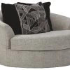 Ashley Furniture Megginson - Storm - Oversized Round Swivel Chair