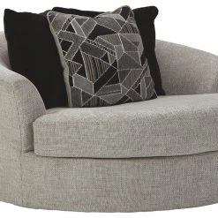 Ashley Furniture Megginson - Storm - Oversized Round Swivel Chair