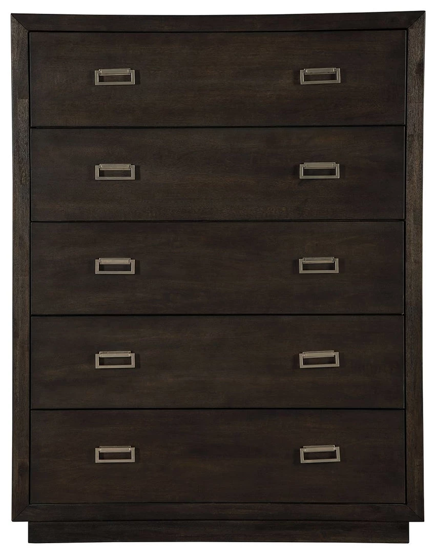 Ashley Furniture Hyndell - Dark Brown - Five Drawer Chest 6 Ashley Furniture Hyndell - Dark Brown - Five Drawer Chest