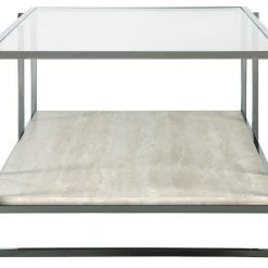 Ashley Furniture Bodalli - Ivory/chrome - Rectangular Cocktail Table