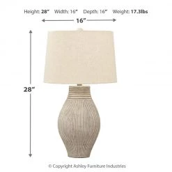 Ashley Furniture Layal - Black - Paper Table Lamp (1/cn)