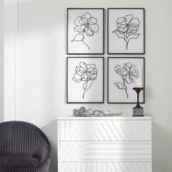 Accessories Uttermost Bloom Black White Framed Prints, S/4