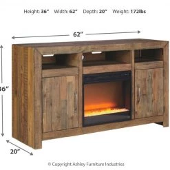 Signature Design By Ashley® Sommerford - Ultimate Best In Class 62" TV Stand With Fireplace Insert Glass/Stone