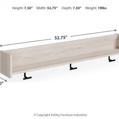 Ashley Furniture Accessories Socalle - Light Natural - Wall Mounted Coat Rack W/shelf