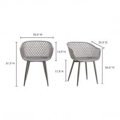 Moe's Home Collection Piazza Outdoor Chair Grey-m2