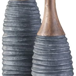 Ashley Furniture Table Decor Blayze - Antique Gray/brown - Vase Set (2/cn)