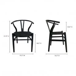Moe's Home Collection Ventana Dining Chair Black-m2
