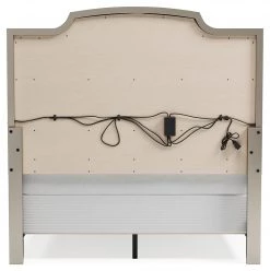 Signature Design By Ashley® Chevanna - Platinum - Queen Upholstered Panel Bed Beds