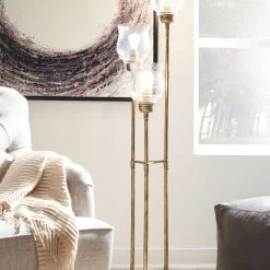 Ashley Furniture Emmie - Antique Gold Finish - Metal Floor Lamp (1/cn)