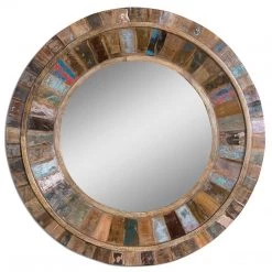Mirrors Uttermost Jeremiah Round Wood Mirror
