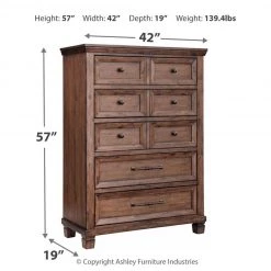 Ashley Furniture Royard - Warm Brown - Five Drawer Chest Chests 13 Ashley Furniture Royard - Warm Brown - Five Drawer Chest Chests