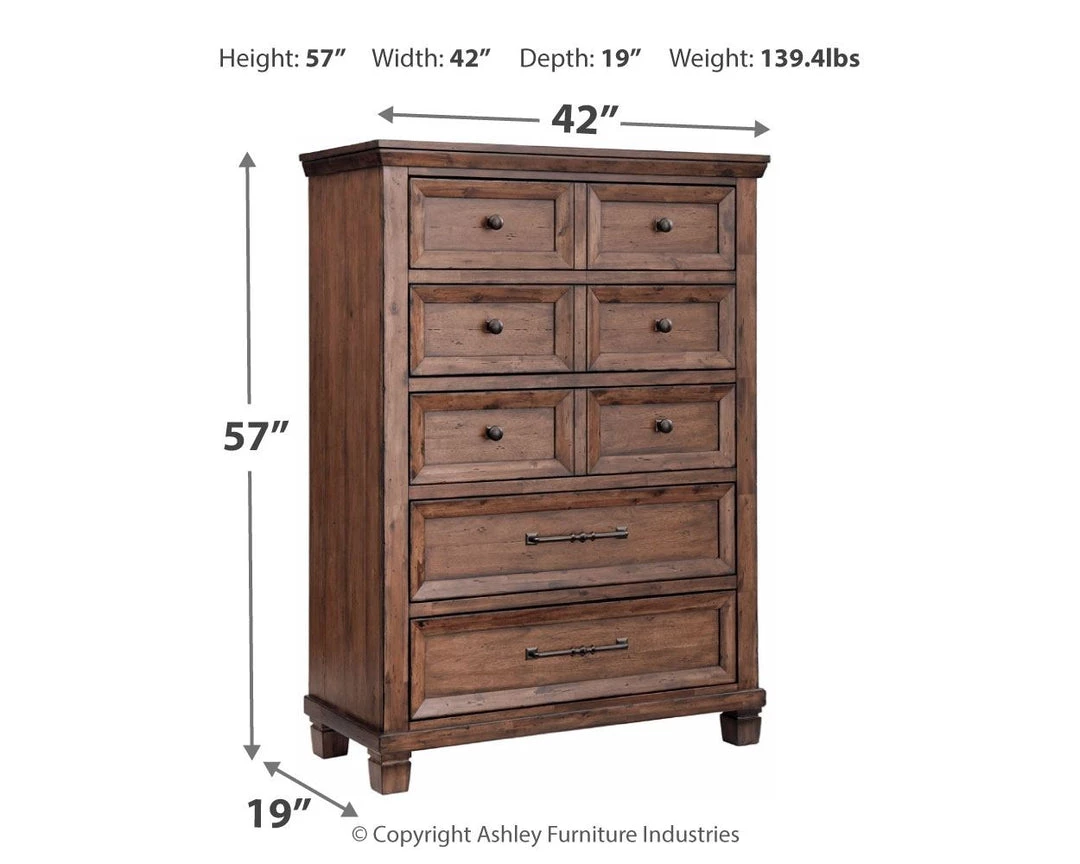 Ashley Furniture Royard - Warm Brown - Five Drawer Chest Chests 8 Ashley Furniture Royard - Warm Brown - Five Drawer Chest Chests