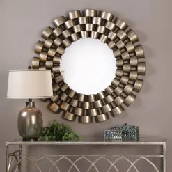 Accessories Uttermost Taurion Silver Leaf Round Mirror