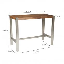 Moe's Home Collection Riva Countertable Walnut