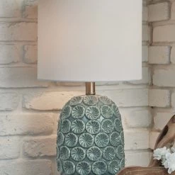 Ashley Furniture Accessories Moorbank - Teal - Ceramic Table Lamp (1/cn)