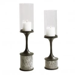 Uttermost Deane Marble Candleholders, S/2