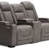 Ashley Furniture Hyllmont - Gray - Pwr Rec Loveseat/con/adj Hdrst Reclining Furniture