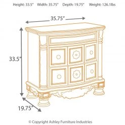 Ashley Furniture North - Dark Brown - Three Drawer Night Stand Nightstands