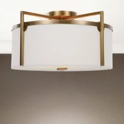 Uttermost Colfax Brass 3 Light Semi Flush