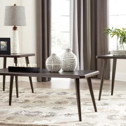 Ashley Furniture Fazani - Dark Brown - Occasional Table Set (3/cn)