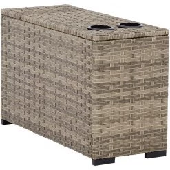 Ashley Furniture Calworth - Beige - Console With Drink Holders