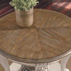 Ashley Furniture Realyn - White/brown - Round End Table Tables