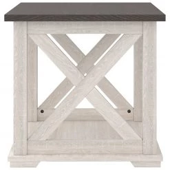 Ashley Furniture Dorrinson - White / Black / Gray - Square End Table Tables