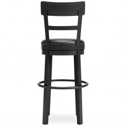 Ashley Furniture Valebeck - Black - Tall Uph Swivel Barstool(1/cn)