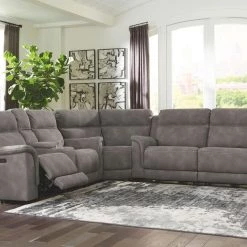 Signature Design By Ashley® Sectionals Next-gen Durapella - Slate - Power Sofa 3 Pc Sectional