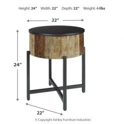 Ashley Furniture Nashbryn - Gray/brown - Round End Table