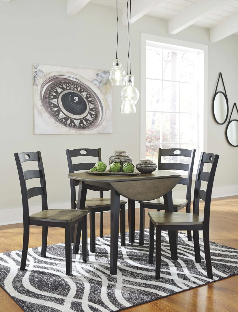 Ashley Furniture Froshburg - Black - Round Drm Drop Leaf Table Tables 10 Ashley Furniture Froshburg - Black - Round Drm Drop Leaf Table Tables