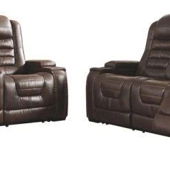 Signature Design By Ashley® Game - Bark - Pwr Rec Loveseat/con/adj Hdrst 14 Signature Design By Ashley® Game - Bark - Pwr Rec Loveseat/con/adj Hdrst