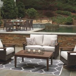 Ashley Furniture Paradise - Medium Brown - Loveseat W/cushion