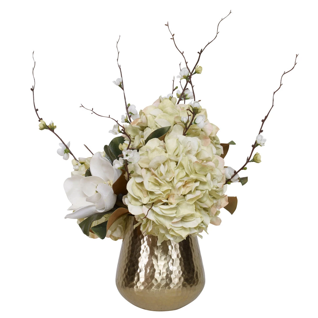 Uttermost Seabrook Floral Bouquet In Gold Vase 5 Uttermost Seabrook Floral Bouquet In Gold Vase