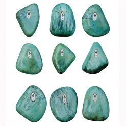 Accessories Uttermost Pebbles Aqua Wood Wall Decor, S/9 9 Accessories Uttermost Pebbles Aqua Wood Wall Decor, S/9