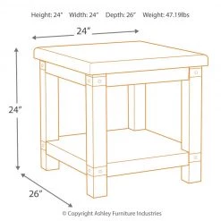 Ashley Furniture Carynhurst - White Wash Gray - Rectangular End Table Tables 19 Ashley Furniture Carynhurst - White Wash Gray - Rectangular End Table Tables