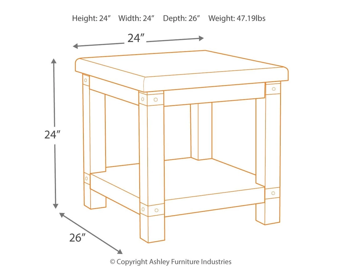 Ashley Furniture Carynhurst - White Wash Gray - Rectangular End Table Tables 11 Ashley Furniture Carynhurst - White Wash Gray - Rectangular End Table Tables