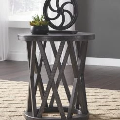 Ashley Furniture Sharzane - Grayish Brown - Round End Table