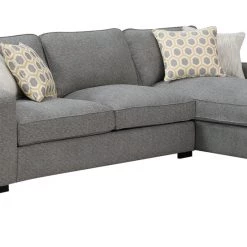 Emerald Home Sectionals Repose RSF Chaise Sectional, Storm Gray