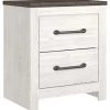 Signature Design By Ashley® Nightstands Gerridan - White/gray - Two Drawer Night Stand