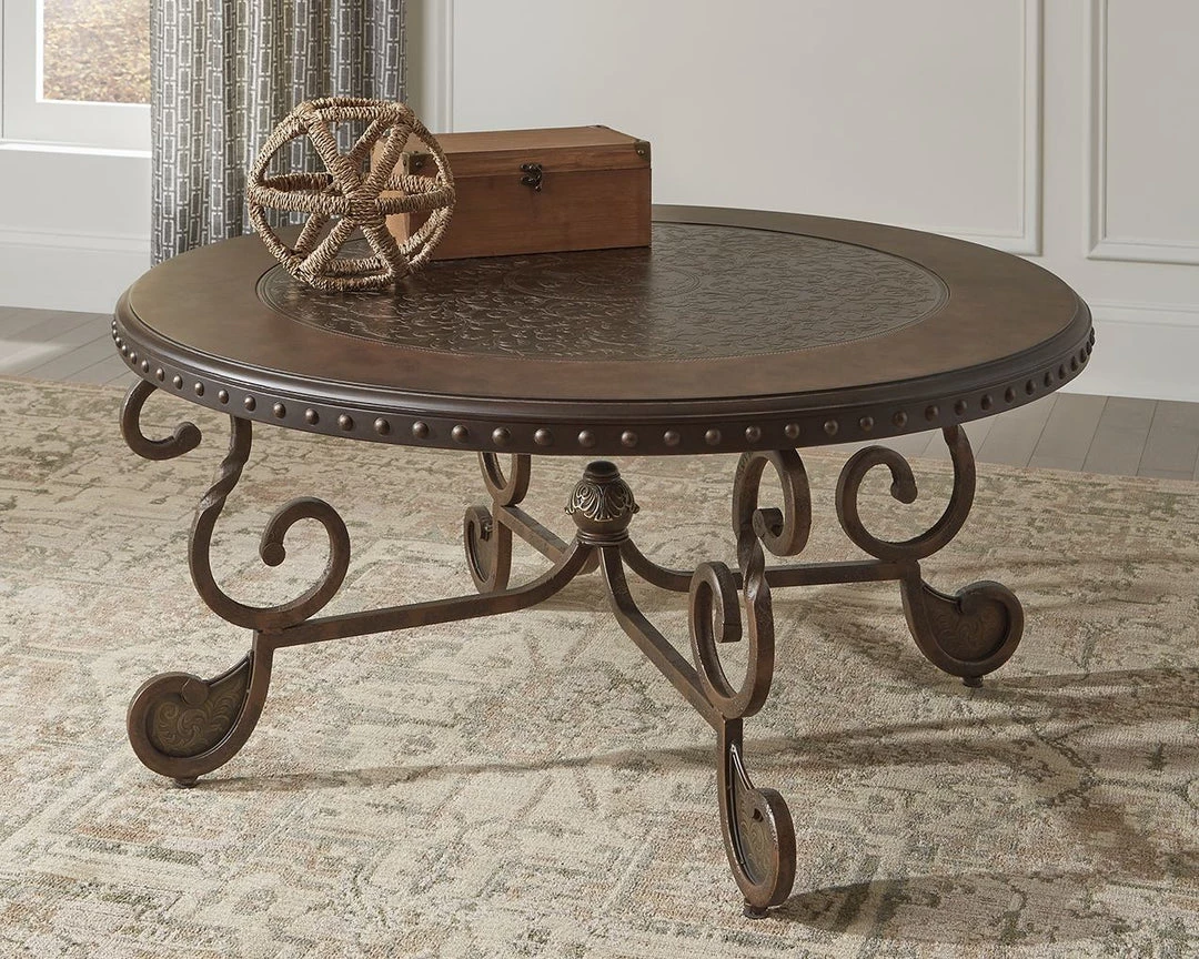 Ashley Furniture Tables Rafferty - Dark Brown - Round Cocktail Table 8 Ashley Furniture Tables Rafferty - Dark Brown - Round Cocktail Table