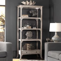 Bookcases Uttermost Bridgely Aged White Etagere