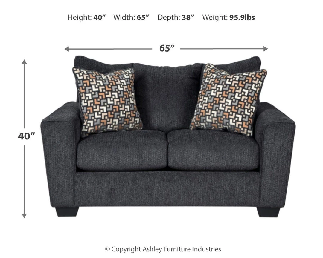 Ashley Furniture Wixon - Slate - Loveseat Loveseats 9 Ashley Furniture Wixon - Slate - Loveseat Loveseats