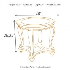 Ashley Furniture Norcastle - Dark Brown - Round End Table