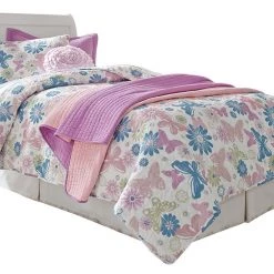 Signature Design By Ashley® Anarasia - White - Twin Sleigh Headboard With Bolt On Bed Frame Beds