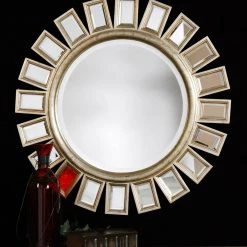 Uttermost Cyrus Round Silver Mirror