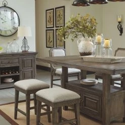 Signature Design By Ashley® Wyndahl - Rustic Ultimate Best In Class Rectangular Counter Table With Storage, 4 Upholstered Stools Dining Room Sets 15 Signature Design By Ashley® Wyndahl - Rustic Ultimate Best In Class Rectangular Counter Table With Storage, 4 Upholstered Stools Dining Room Sets