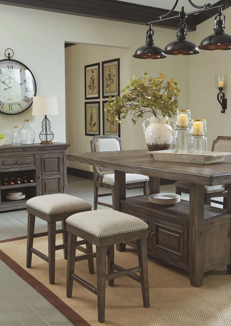 Signature Design By Ashley® Wyndahl - Rustic Ultimate Best In Class Rectangular Counter Table With Storage, 4 Upholstered Stools Dining Room Sets 9 Signature Design By Ashley® Wyndahl - Rustic Ultimate Best In Class Rectangular Counter Table With Storage, 4 Upholstered Stools Dining Room Sets